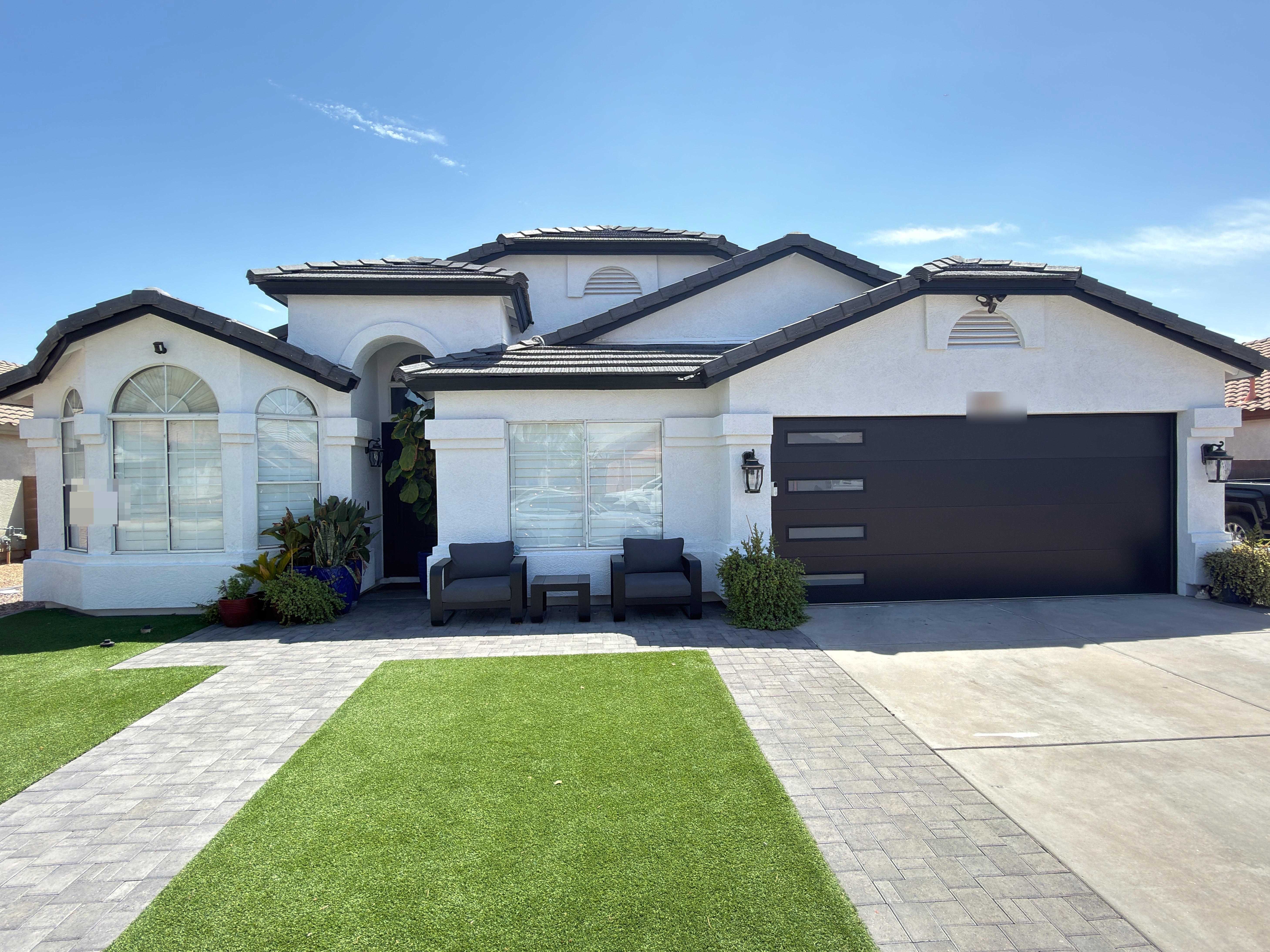 Freshly painted residential house exterior