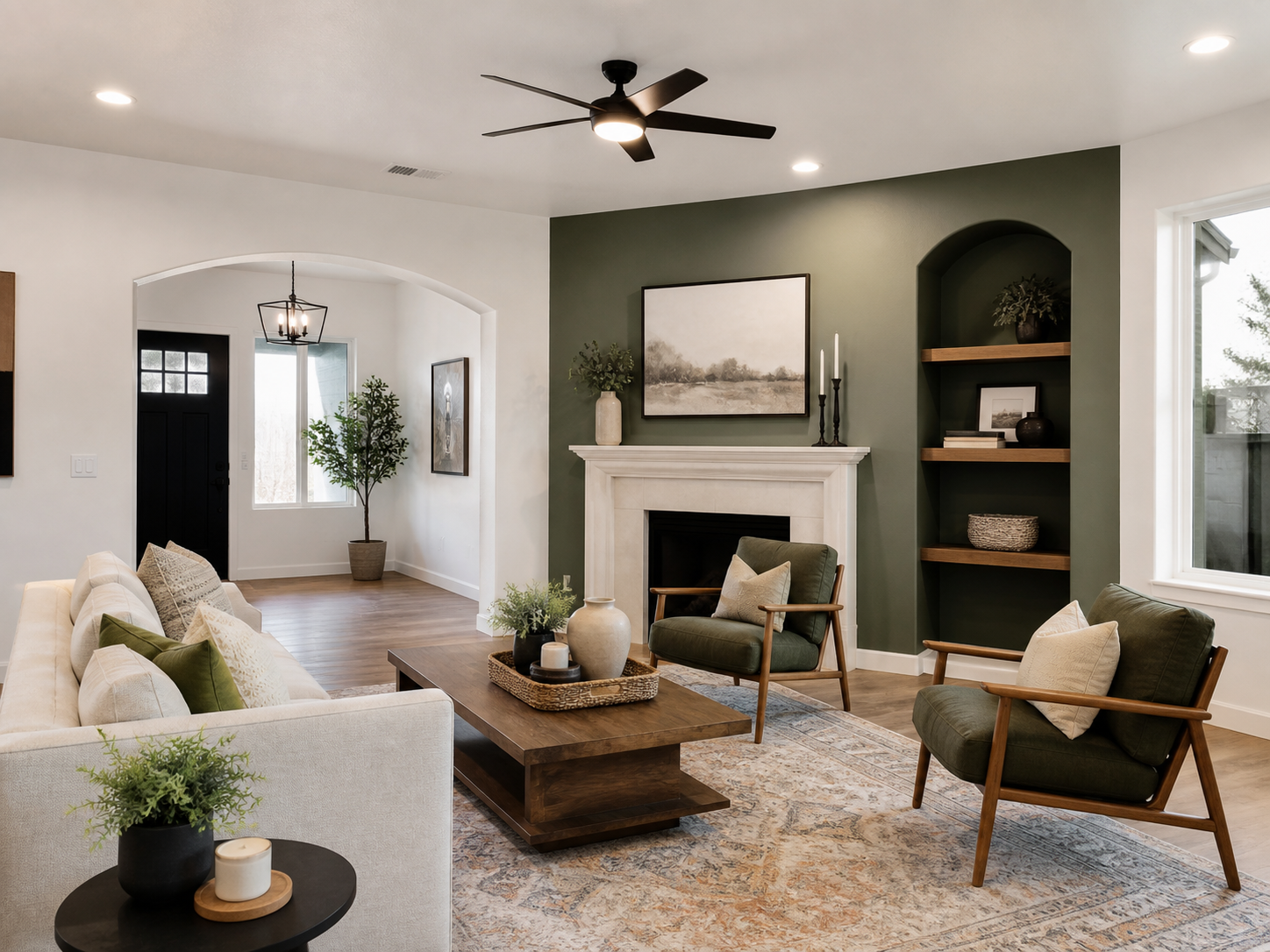Freshly painted residential living room
